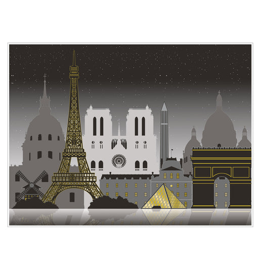 Paris Cityscape Insta-Mural – 5' x 6' – (1/Pkg) by Beistle for French Insta-Murals