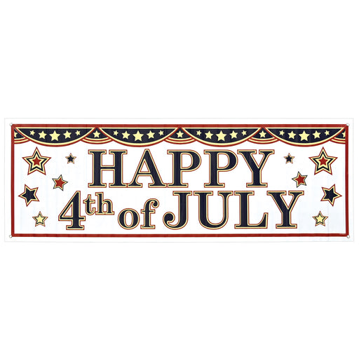 4th Of July Sign Banner – 5' x 21" – (1/Pkg) by Beistle for Patriotic All-Weather