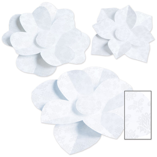 Paper Flowers – Asstd – (3/Pkg) by Beistle for Wedding Printed