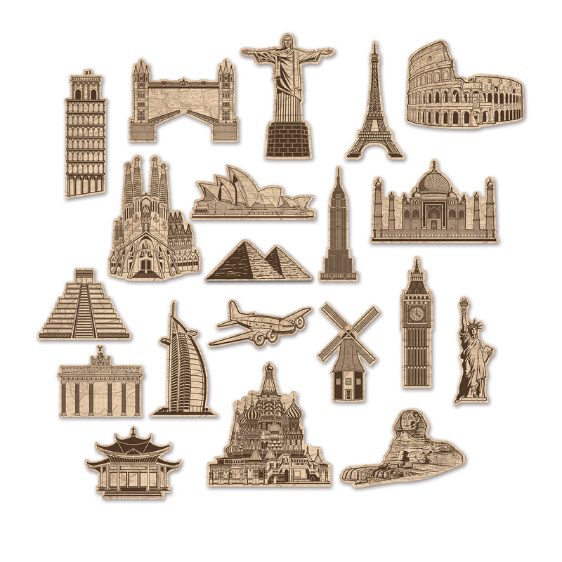 Around The World Cutouts – 7"-10½" – (20/Pkg) by Beistle for Around The World Printed