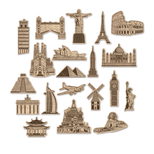 Around The World Cutouts – 7"-10½" – (20/Pkg) by Beistle for Around The World Printed
