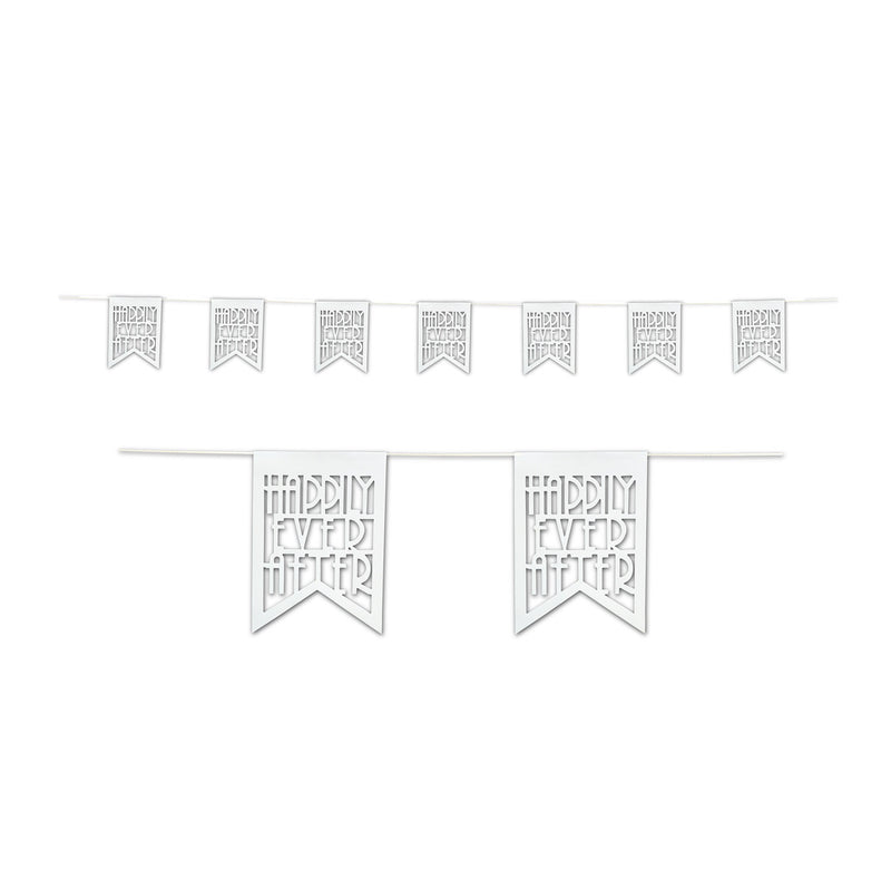 Die-Cut Happily Ever After Pennant Bnr – 8¼" x 18' 10" – (1/Pkg) by Beistle for Wedding Pennant Banners