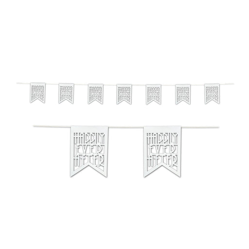 Die-Cut Happily Ever After Pennant Bnr – 8¼" x 18' 10" – (1/Pkg) by Beistle for Wedding Pennant Banners