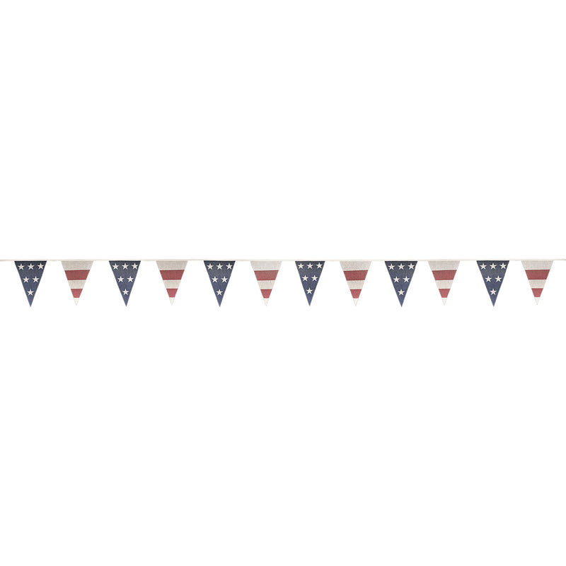 Americana Fabric Pennant Banner – 9½" x12' – (1/Pkg) by Beistle for Patriotic Fabric Banners