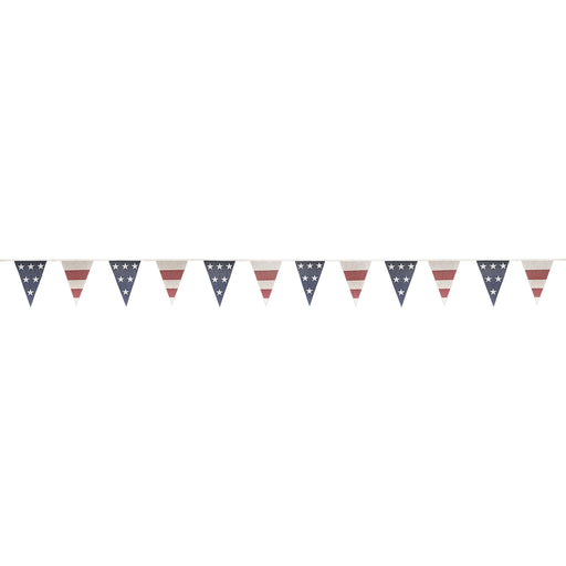 Americana Fabric Pennant Banner – 9½" x12' – (1/Pkg) by Beistle for Patriotic Fabric Banners