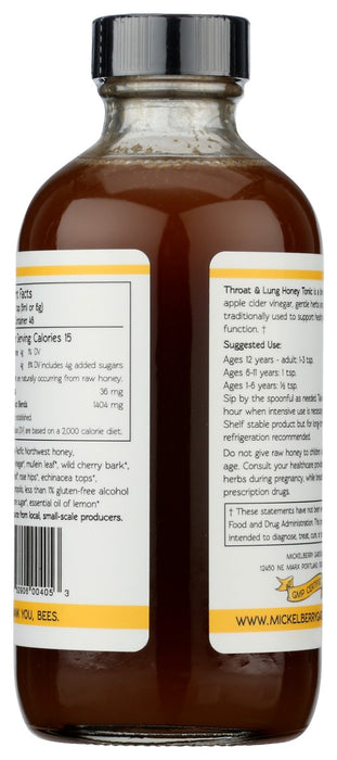 MICKELBERRY GARDENS: Tonic Throat Lung Honey, 8 fo