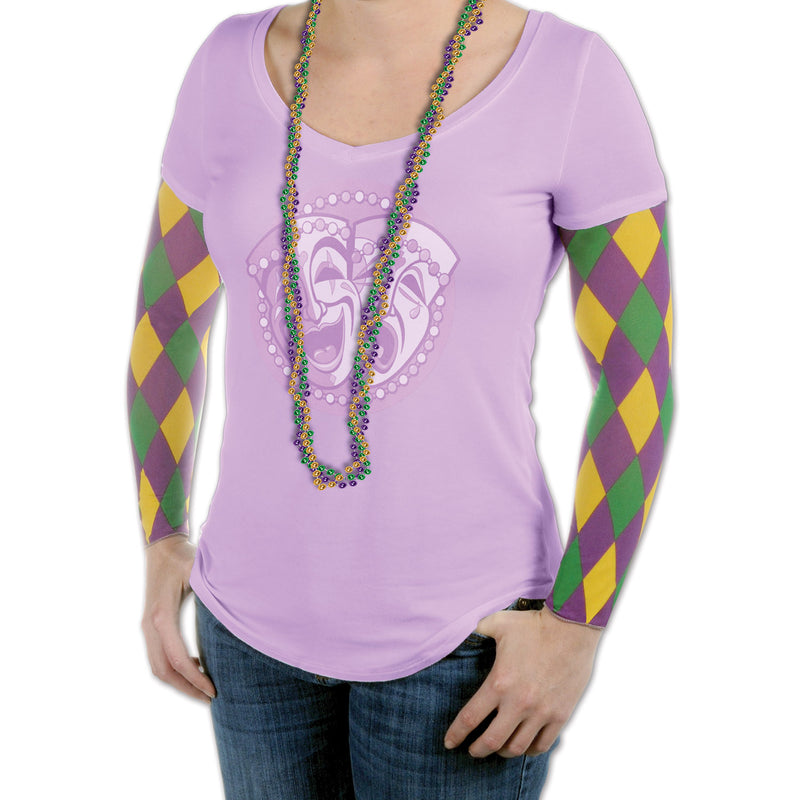 Harlequin Party Sleeves – (1 Pair/Pkg) by Beistle for Mardi Gras Accessories