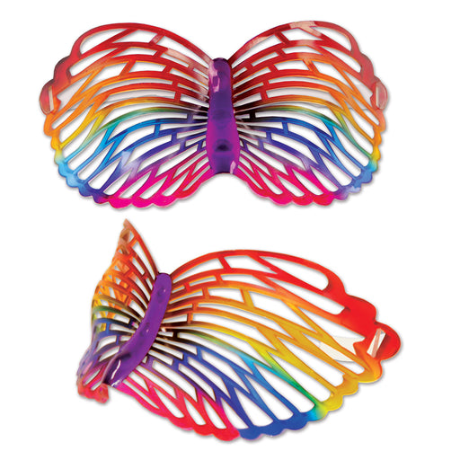 Rainbow Butterfly Glasses – (1/Card) by Beistle for Rainbow Novelty Glasses