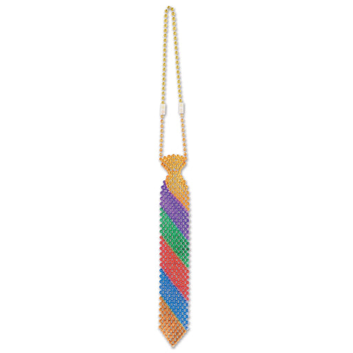 Beaded Rainbow Tie – 13" – (1/Card) by Beistle for Rainbow Ties
