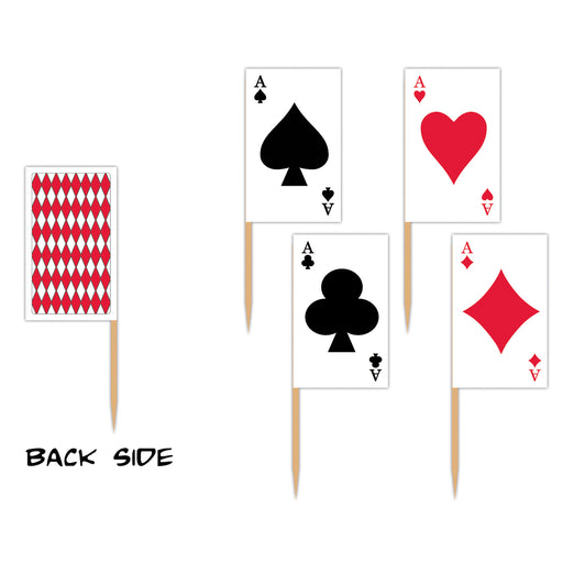 Playing Card Picks – 2½" – (50/Pkg) by Beistle for Casino Food Picks
