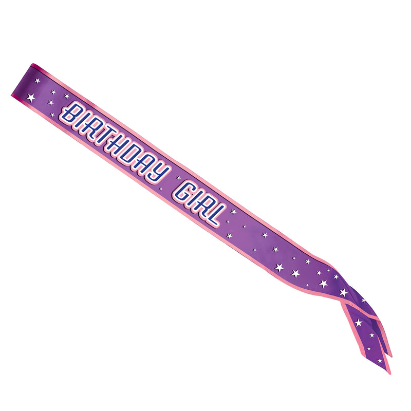 Birthday Girl Satin Sash – 33" x 4" – (1/Pkg) by Beistle for Birthday Sashes