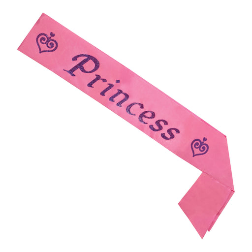 Glittered Princess Satin Sash – 23" x 3¾" – (1/Pkg) by Beistle for Princess Sashes
