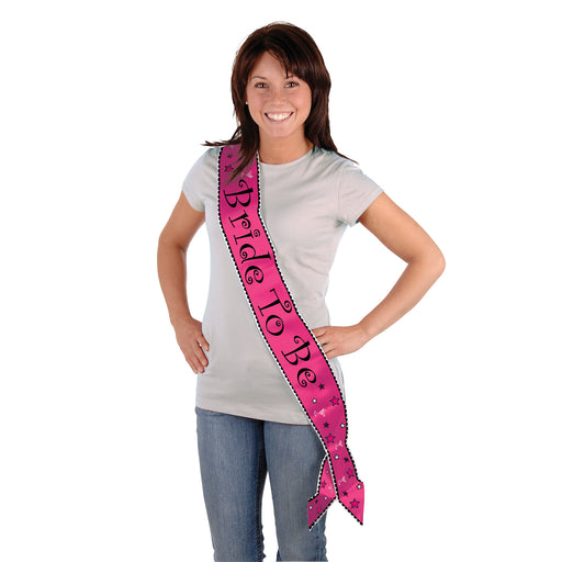 Bride To Be Satin Sash – 33" x 4" – (1/Pkg) by Beistle for Bachelorette Sashes