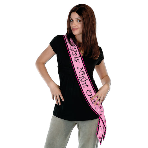 Girls' Night Out Satin Sash – 33" x 4" – (1/Pkg) by Beistle for Bachelorette Sashes