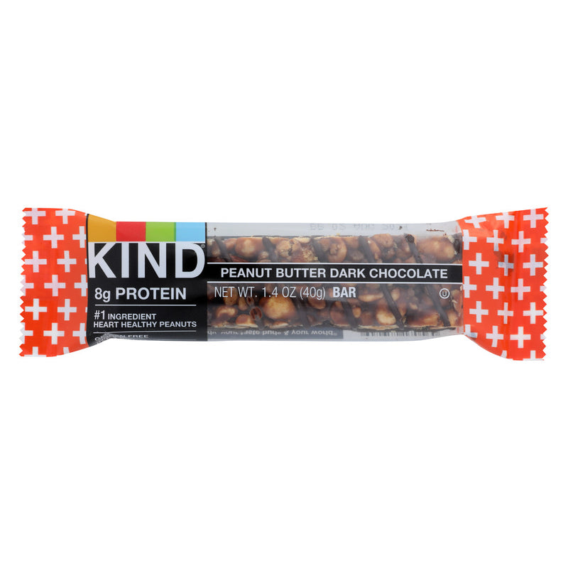 Do the kind thing for your taste buds.
KIND Peanut Butter Dark Chocolate is a healthy &amp; satisfying blend of peanuts and dark chocolate bound in honey for a snack that delights from the first bite till the last.