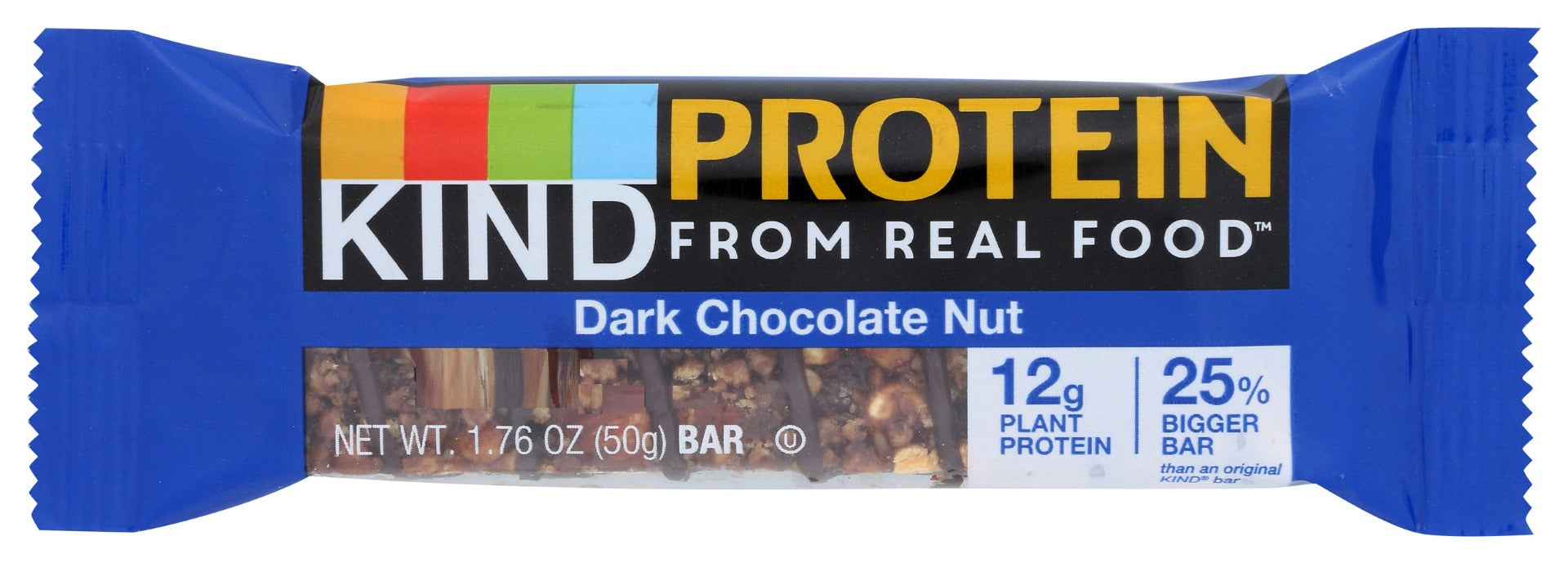 Double...Dark¦Chocolate¦Nut...the name says it all. Made with rich dark chocolate and crunchy whole nuts, this bar's also a good source of protein - what's not to love?