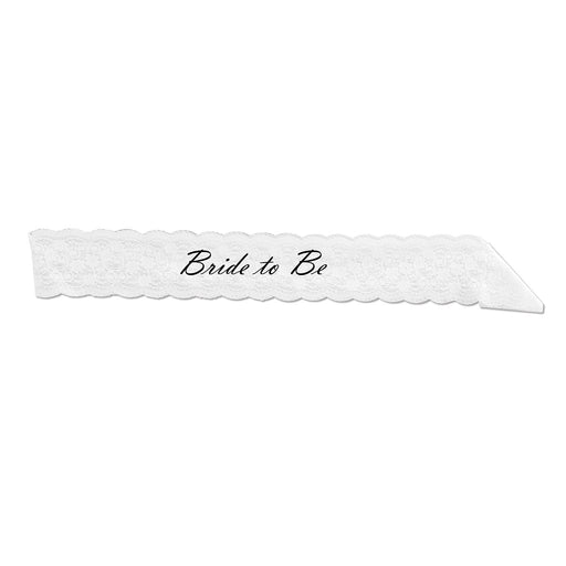 Bride To Be Lace Sash – 28½" x 4" – (1/Pkg) by Beistle for Wedding Sashes