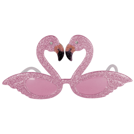 Glittered Flamingo Fanci-Frames – (1/Card) by Beistle for Luau Novelty Glasses