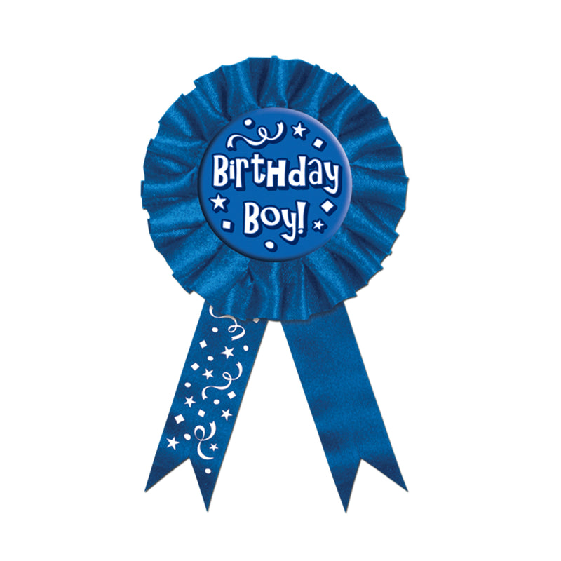 Birthday Boy! Award Ribbon – 3¾" x 6½" – (1/Pkg) by Beistle for Birthday Awards