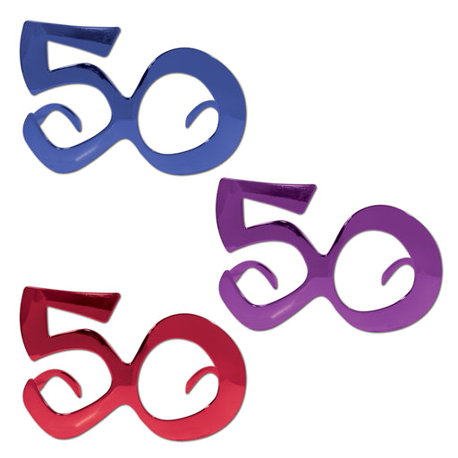 "50" Fanci-Frames – (1/Card) by Beistle for Birthday-Age Specific Novelty Glasses