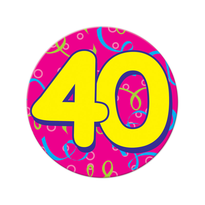 Jumbo "40" Button – 6" – (1/Card)