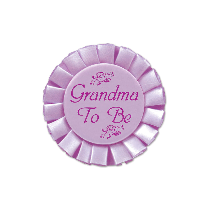 Grandma To Be Satin Button – 3½" – (1/Card) by Beistle for Baby Shower Buttons