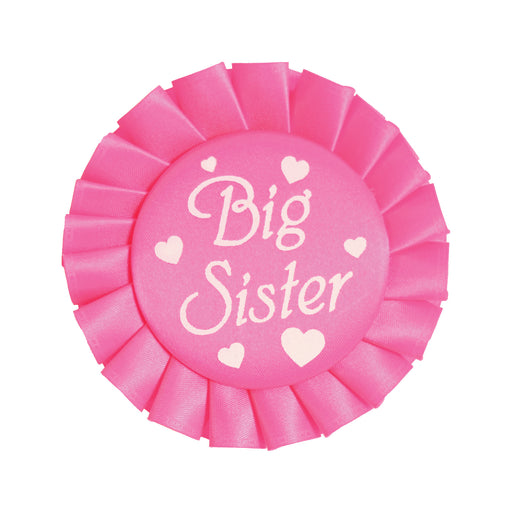 Big Sister Satin Button – 3½" – (1/Card) by Beistle for Baby Shower Buttons