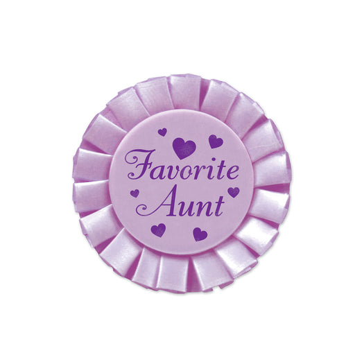Favorite Aunt Satin Button – 3½" – (1/Card) by Beistle for Baby Shower Buttons