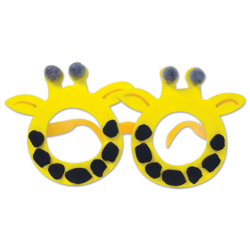 Giraffe Glasses – (1/Card) by Beistle for Jungle Novelty Glasses