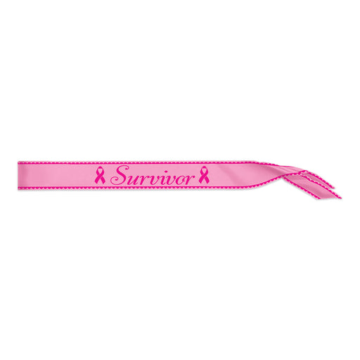 Survivor Satin Sash – 33" x 4" – (1/Pkg) by Beistle for Pink Ribbon Sashes