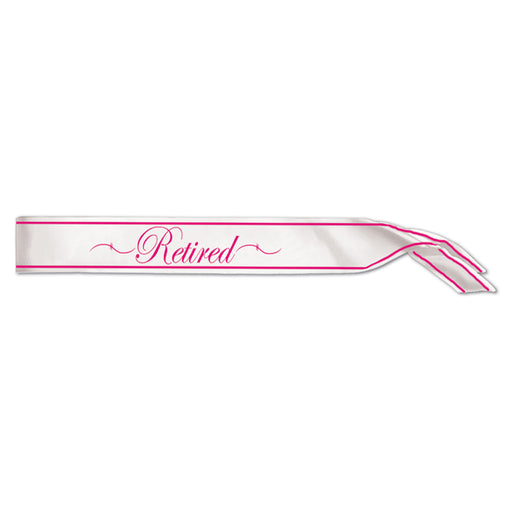 Retired Satin Sash – 33" x 4" – (1/Pkg) by Beistle for Retirement Sashes