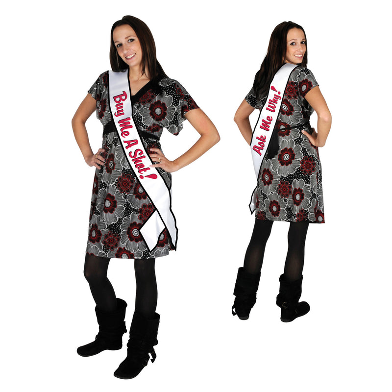 Buy Me A Shot! Ask Me Why! Satin Sash – 33" x 4" – (1/Pkg) by Beistle for 21st Birthday Sashes