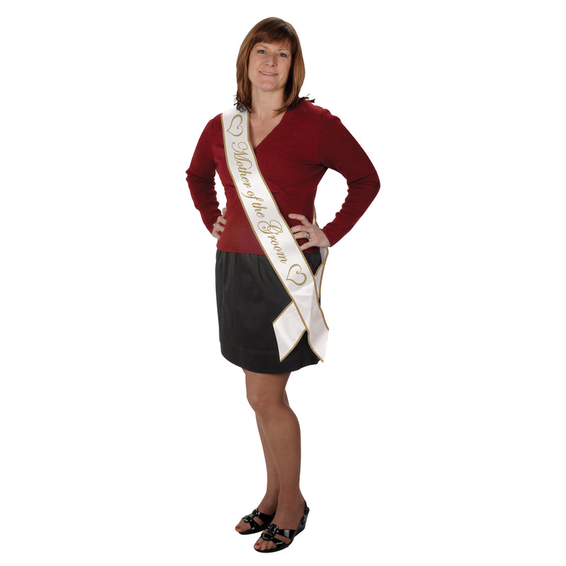 Mother Of The Groom Satin Sash – 33" x 4" – (1/Pkg) by Beistle for Wedding Sashes
