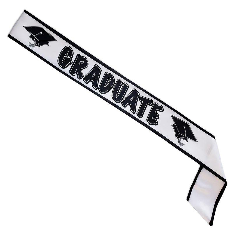 Graduate Satin Sash – 33" x 4" – (1/Pkg) by Beistle for Graduation Sashes