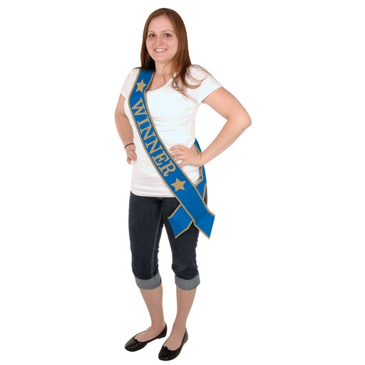Winner Satin Sash – 33" x 4" – (1/Pkg) by Beistle for Sports Sashes