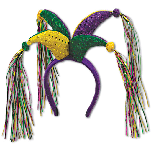 Jester Headband – (1/Card) by Beistle for Mardi Gras Boppers and Headbands