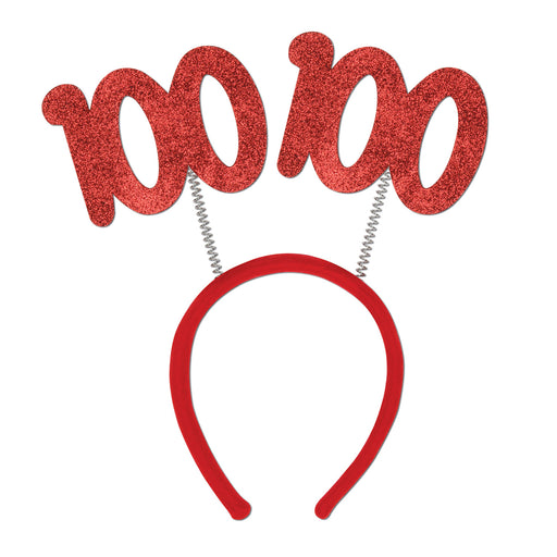 "100" Glittered Boppers – (1/Card) by Beistle for Birthday-Age Specific Boppers and Headbands