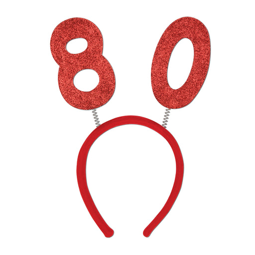 "80" Glittered Boppers – (1/Card) by Beistle for Birthday-Age Specific Boppers and Headbands