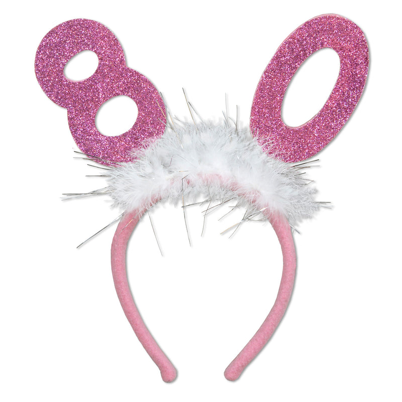 "80" Glittered Boppers w/Marabou – (1/Card)
