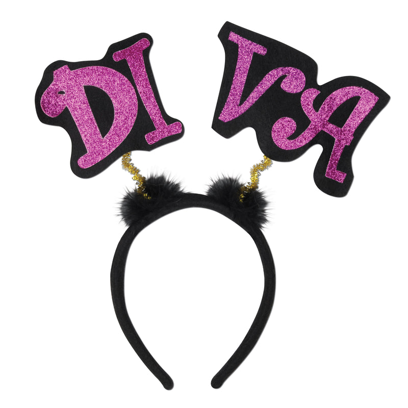Glittered Diva Boppers – (1/Card) by Beistle for Bachelorette Boppers and Headbands