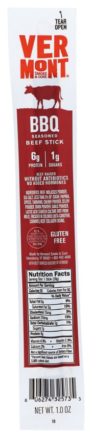 Made with molasses, paprika and other spices, our BBQ Seasoned Beef Stick delivers the tangy-sweet taste¯of true BBQ flavor. ‹
From meats raised without antibiotics or added hormones.  Free from major allergens, MSG and Gluten.
