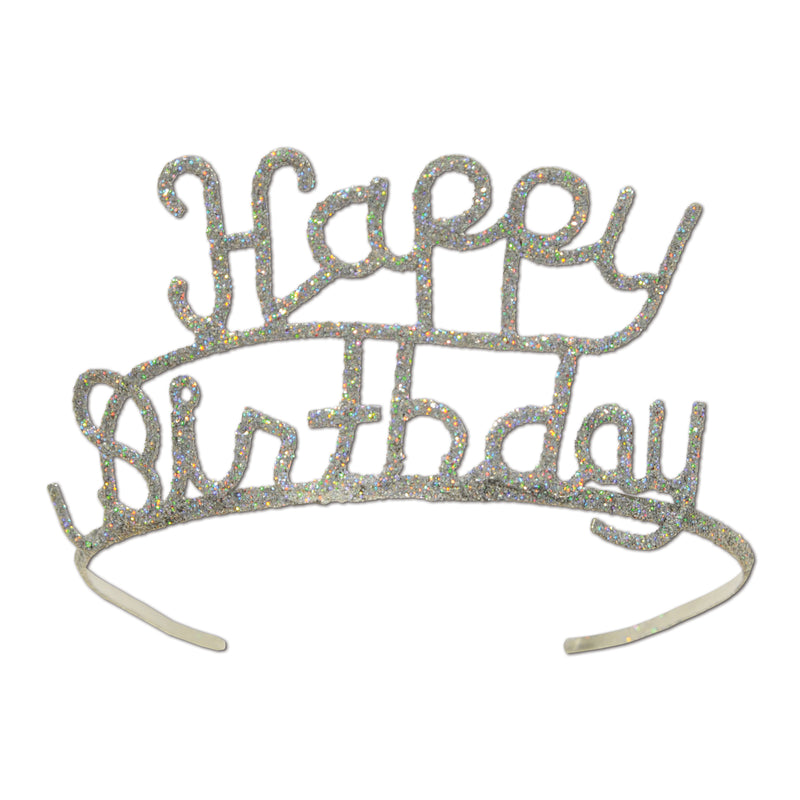 Glittered Metal Happy Birthday Tiara – (1/Pkg)