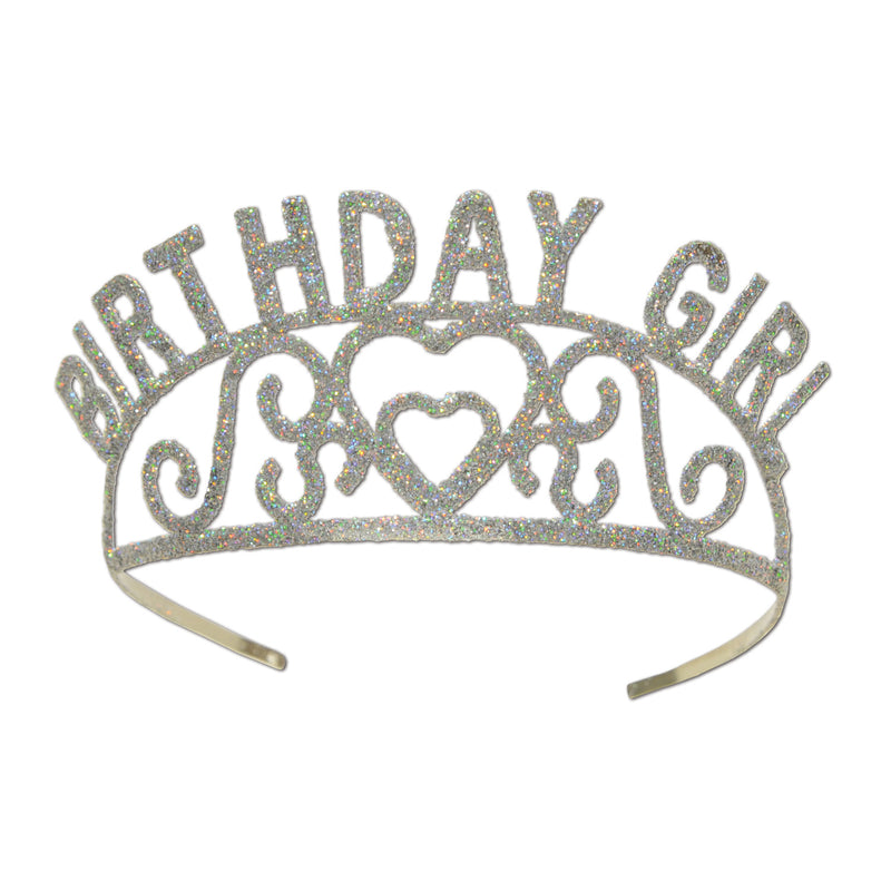 Glittered Metal Birthday Girl Tiara – (1/Pkg)