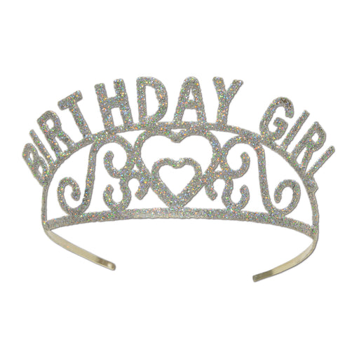 Glittered Metal Birthday Girl Tiara – (1/Pkg) by Beistle for Birthday Glittered Metal