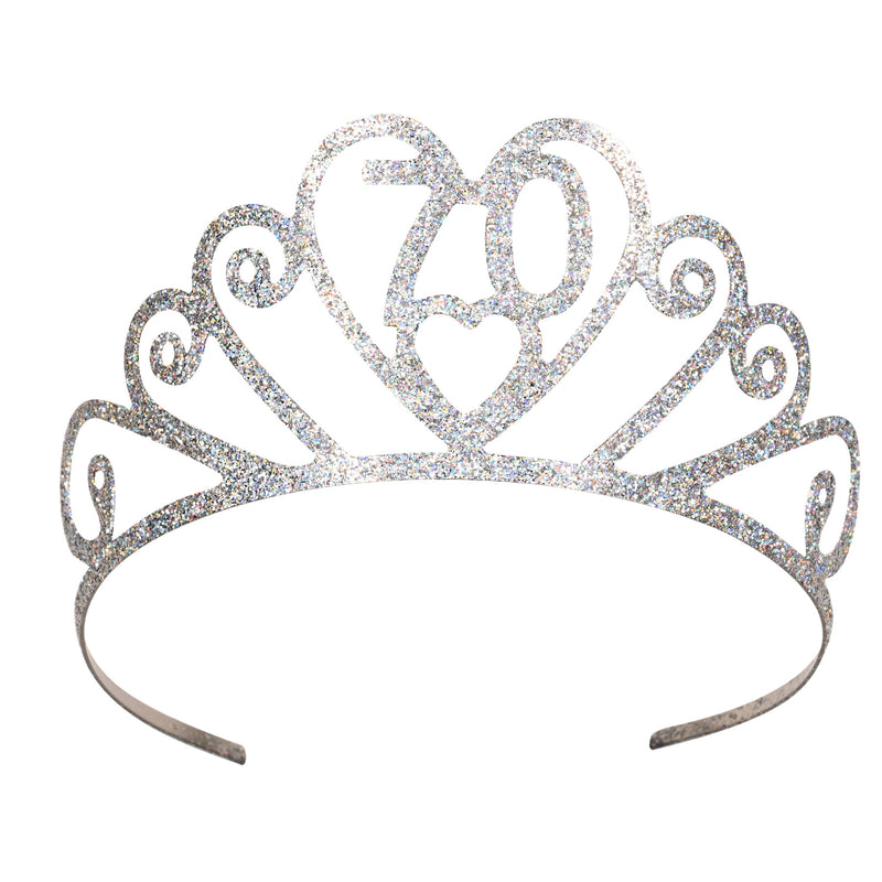 Glittered Metal "70" Tiara – (1/Pkg)