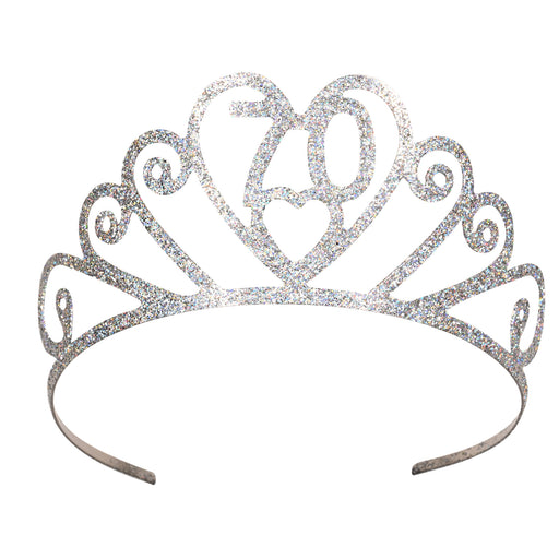 Glittered Metal "70" Tiara – (1/Pkg) by Beistle for Birthday-Age Specific Glittered Metal