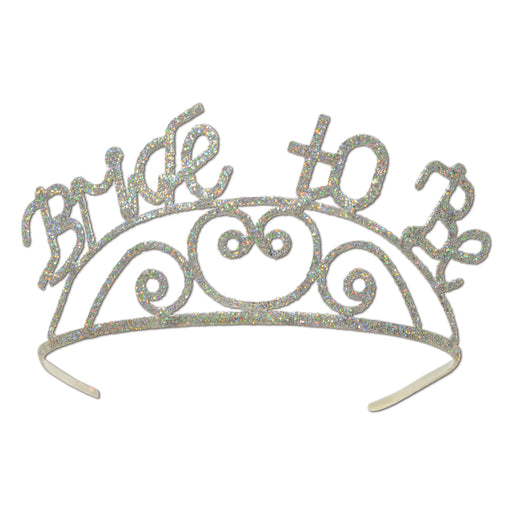 Glittered Metal Bride To Be Tiara – (1/Pkg) by Beistle for Wedding Glittered Metal