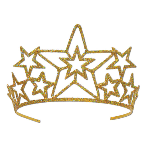 Glittered Metal Star Tiara – (1/Pkg) by Beistle for Awards Night Glittered Metal