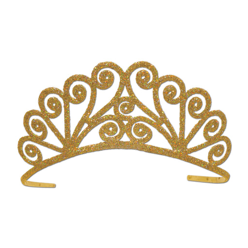 Glittered Metal Tiara – (1/Pkg) by Beistle for General Occasion Glittered Metal