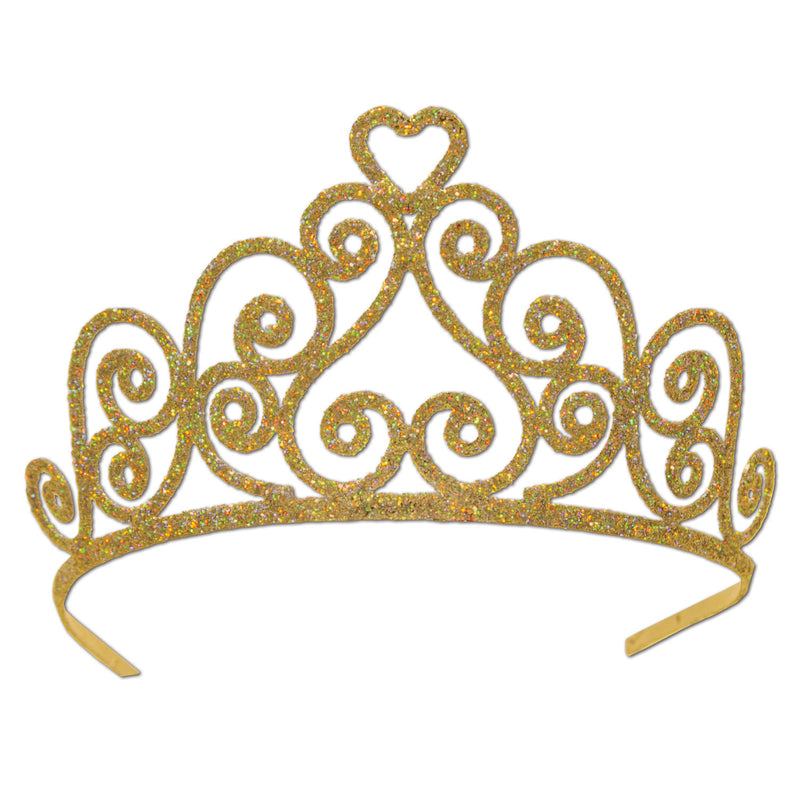 Glittered Metal Tiara – (1/Pkg) by Beistle for General Occasion Glittered Metal